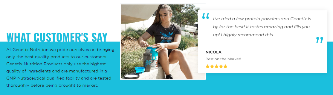 Homepage Product Testimonials