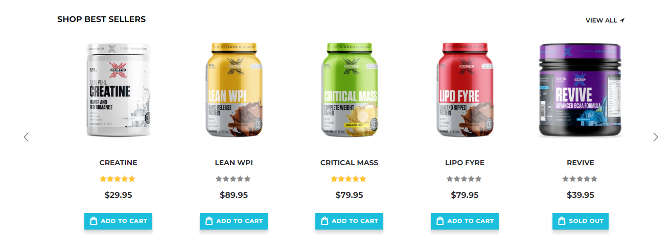 Homepage Product Slider