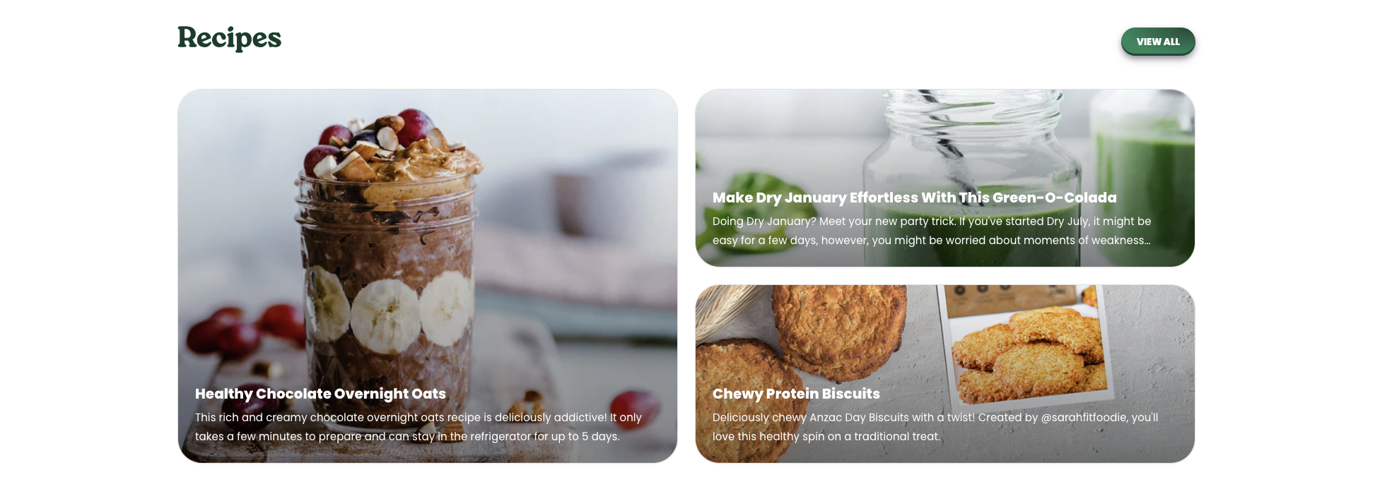 Homepage Product Recipes