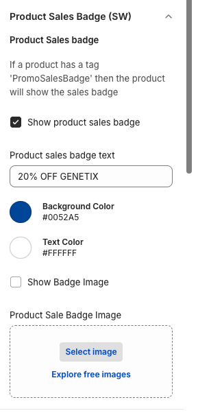 Promo sales badge preview
