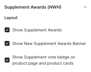 Supp Awards Settings