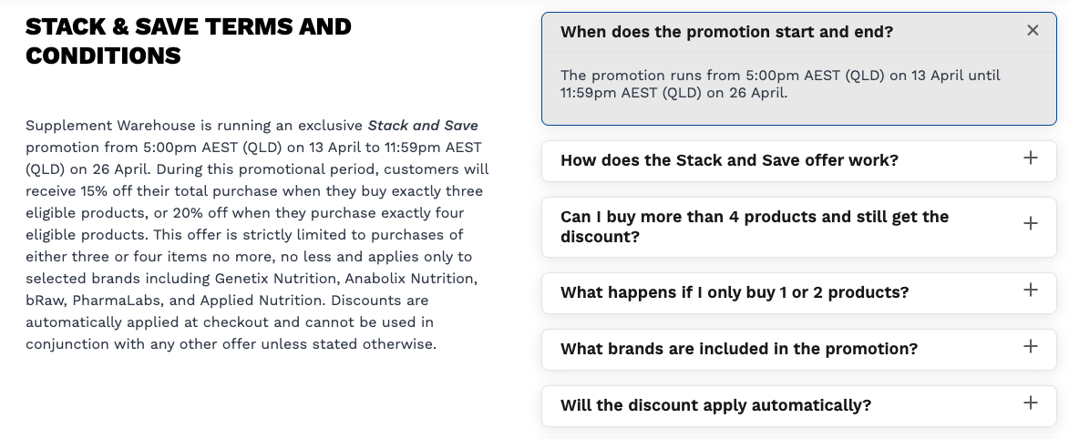 Faq section